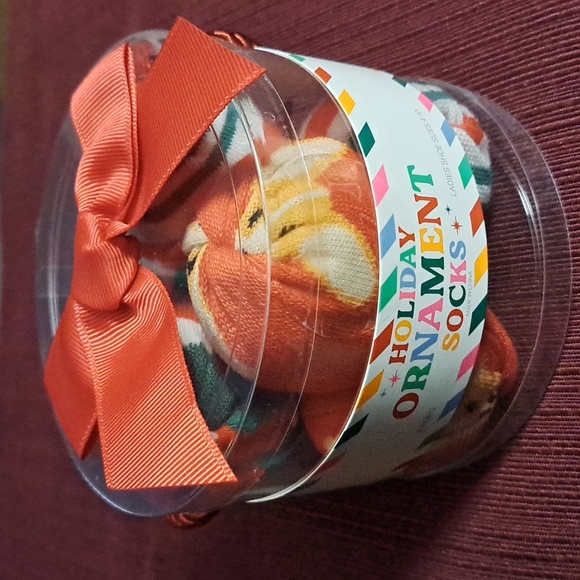 Holiday Ornament Socks 3 pair (Corgi, Santa Hat, Holiday stripes) - Picture 2 of 5